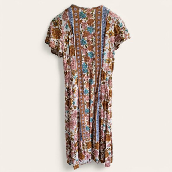 Matilda Jane Floral Front Button Ruffle Midi Dress Just For A Moment Small - Picture 6 of 14